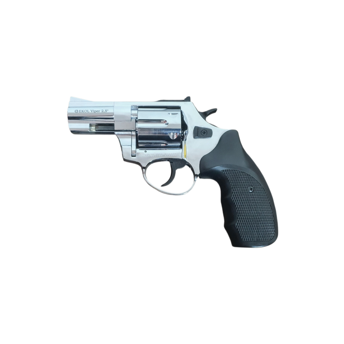 Ekol Viper 2.5” Shiny Chrome 9mm Pepper Blank Revolver