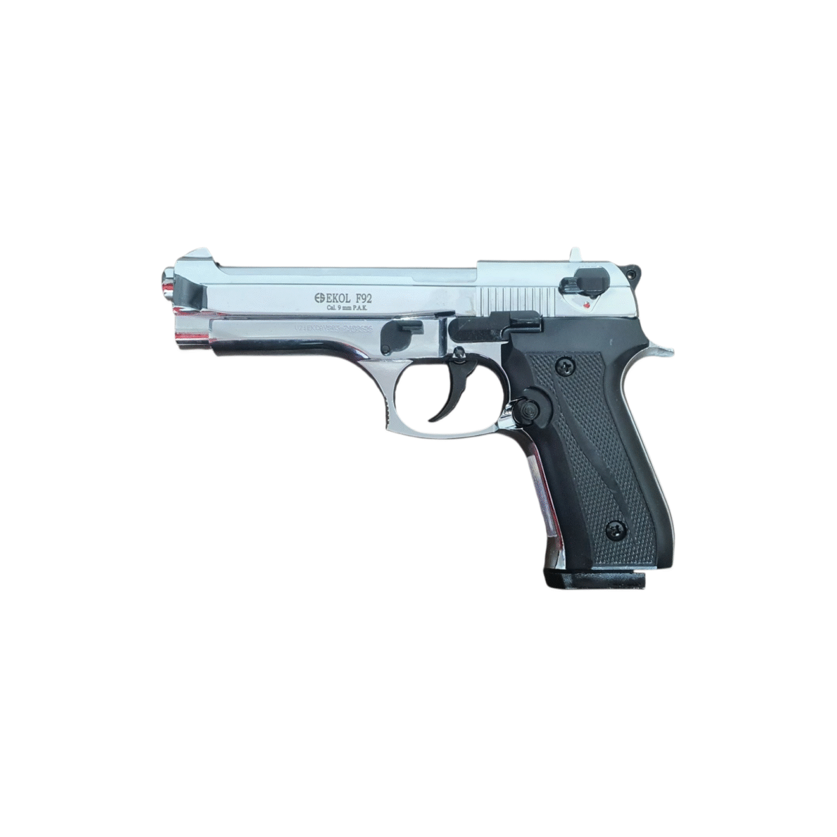Ekol F92 Firat Magnum Shiny Chrome 9mm Pepper Blank Gun