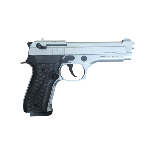 Photoroom-20241229_154243 (9) (2) Ekol F92 Firat Magnum Matte Chrome 9mm Pepper Blank Pistol
