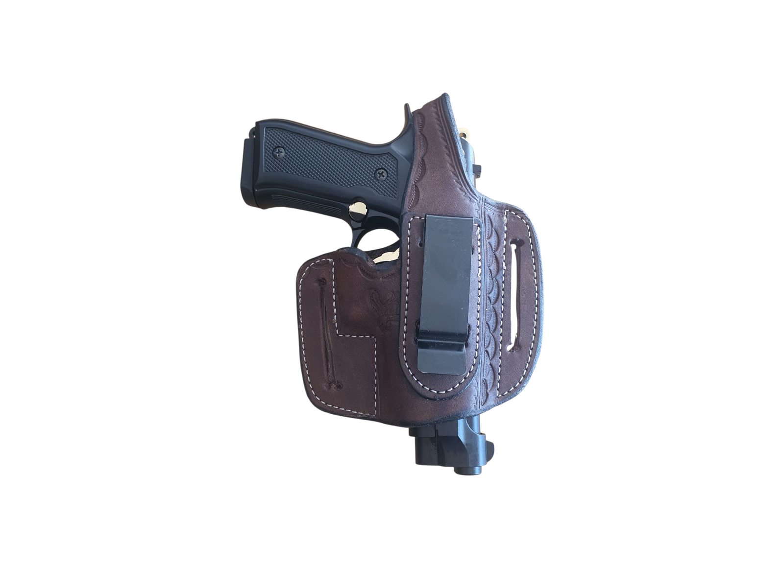 Brown Leather Holster w/ Clip RH - Image 4