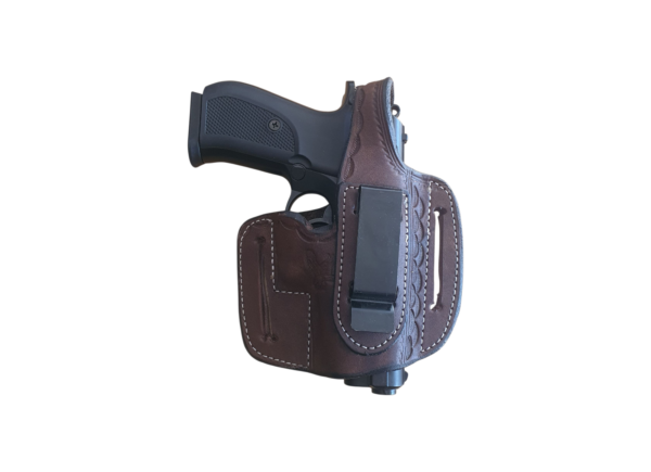 Photoroom-20250531_230328.png Brown Leather Holster w/ Clip RH