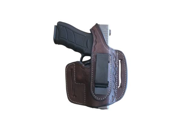 Photoroom-20250531_230407.png Brown Leather Holster w/ Clip RH