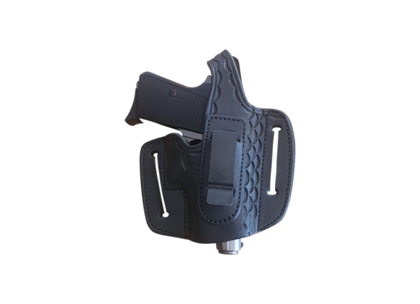 Black Bikini Leather Holster w/ Clip OWB/IWB RH