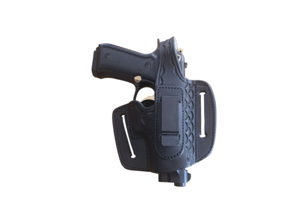 Black Bikini Leather Holster w/ Clip OWB/IWB RH