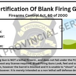 Certificate Of Blank Firing Gun (Physical Card)