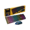 T-WOLF TF270 Retro Punk Rainbow Backlit Keyboard and Mouse Set