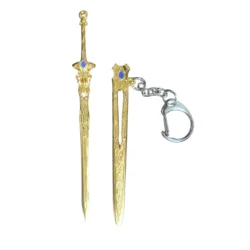Crimson-Hilt Double-Edge Keychain Sword Miniature Blade Ornament
