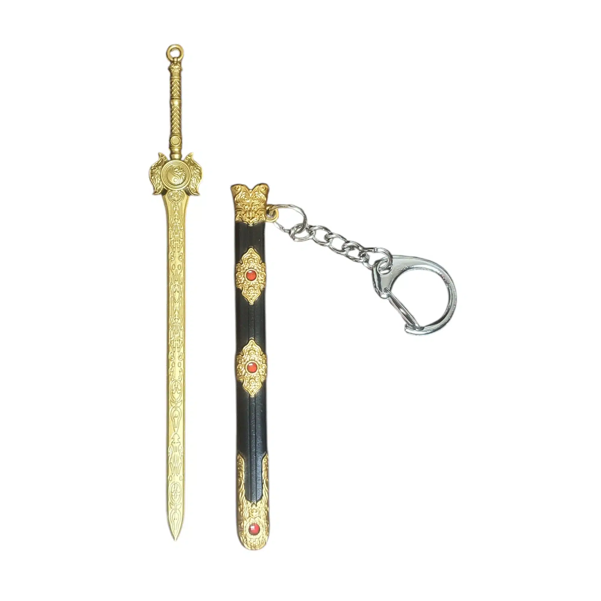 Bronze-Dynasty Double-Edge Keychain Sword Miniature Sword Display Piece