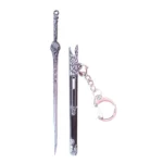 Azure-Dynasty Double-Edge Keychain Sword Miniature Jian Collectible