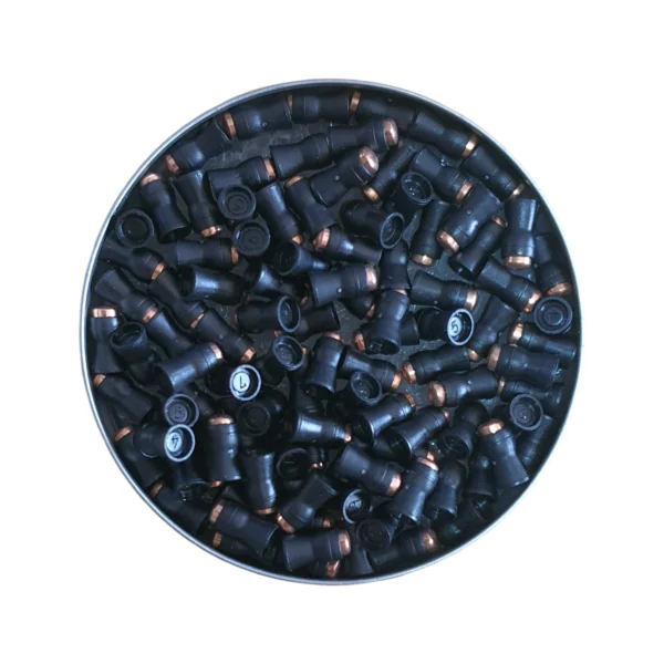 Gamo Lethal 4.5mm .177 lead-free airgun pellets with black polymer skirts and metal noses in a 100-pellet tin